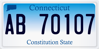 CT license plate AB70107