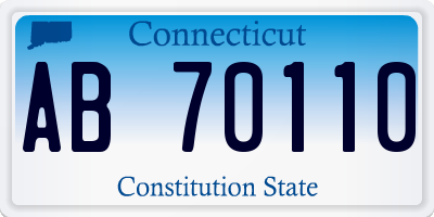 CT license plate AB70110