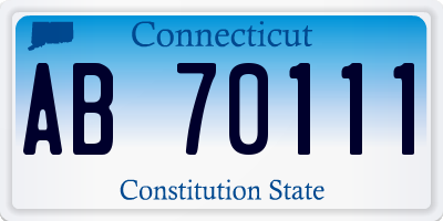 CT license plate AB70111