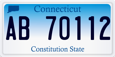 CT license plate AB70112