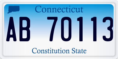 CT license plate AB70113