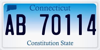 CT license plate AB70114