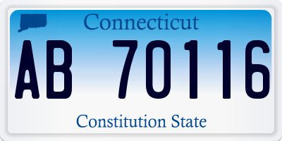 CT license plate AB70116