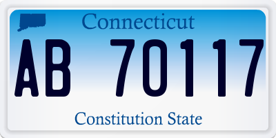 CT license plate AB70117