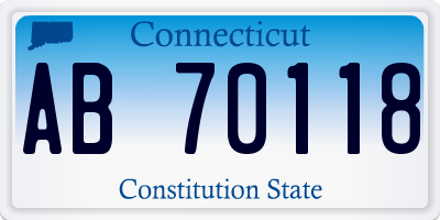 CT license plate AB70118