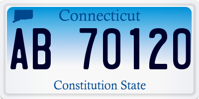 CT license plate AB70120