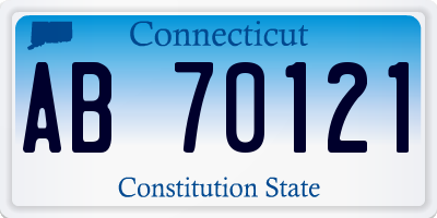 CT license plate AB70121