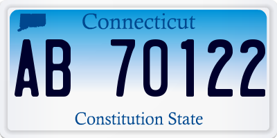 CT license plate AB70122