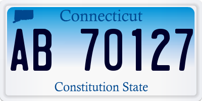 CT license plate AB70127