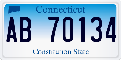 CT license plate AB70134