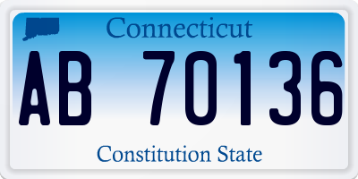 CT license plate AB70136