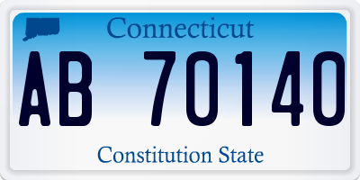 CT license plate AB70140