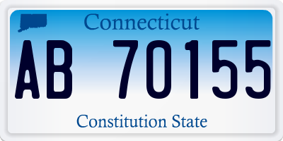 CT license plate AB70155