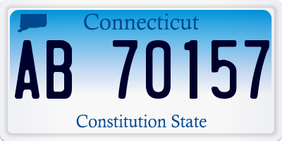 CT license plate AB70157