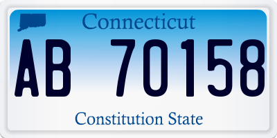 CT license plate AB70158