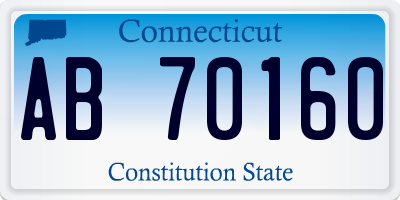 CT license plate AB70160