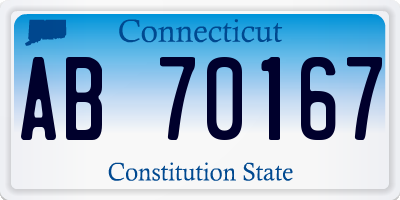 CT license plate AB70167