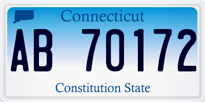 CT license plate AB70172