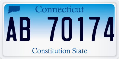 CT license plate AB70174