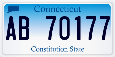 CT license plate AB70177