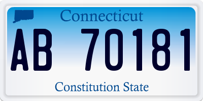 CT license plate AB70181