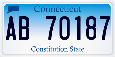 CT license plate AB70187