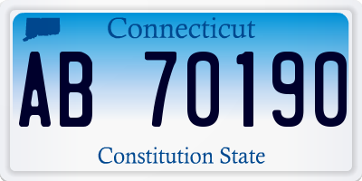 CT license plate AB70190