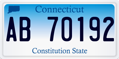 CT license plate AB70192