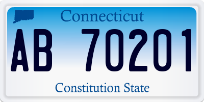 CT license plate AB70201