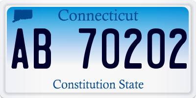 CT license plate AB70202