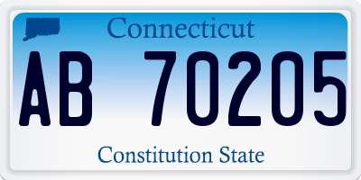 CT license plate AB70205