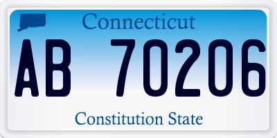 CT license plate AB70206