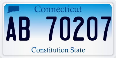 CT license plate AB70207