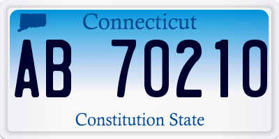 CT license plate AB70210