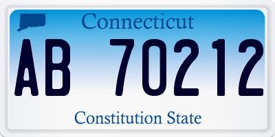 CT license plate AB70212