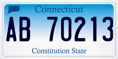 CT license plate AB70213