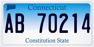 CT license plate AB70214