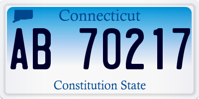 CT license plate AB70217