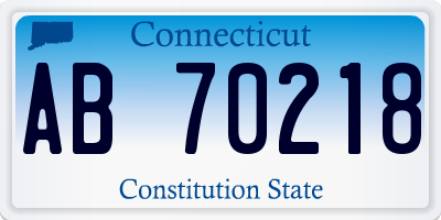 CT license plate AB70218