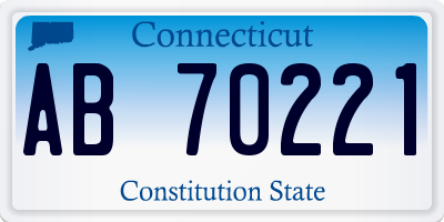 CT license plate AB70221