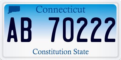 CT license plate AB70222