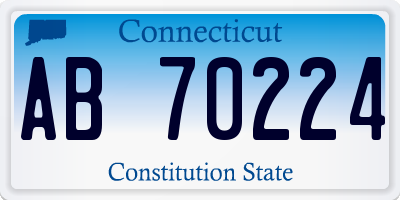 CT license plate AB70224