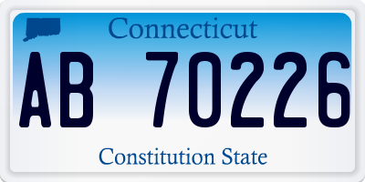 CT license plate AB70226