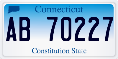 CT license plate AB70227