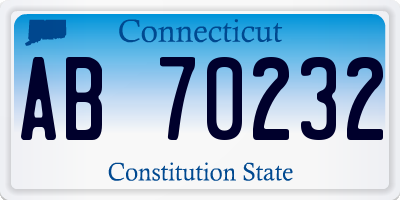 CT license plate AB70232