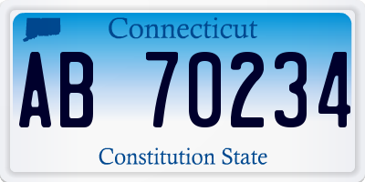 CT license plate AB70234