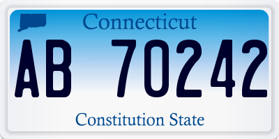 CT license plate AB70242