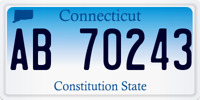 CT license plate AB70243