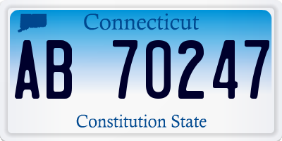 CT license plate AB70247
