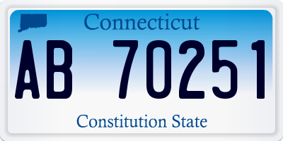 CT license plate AB70251